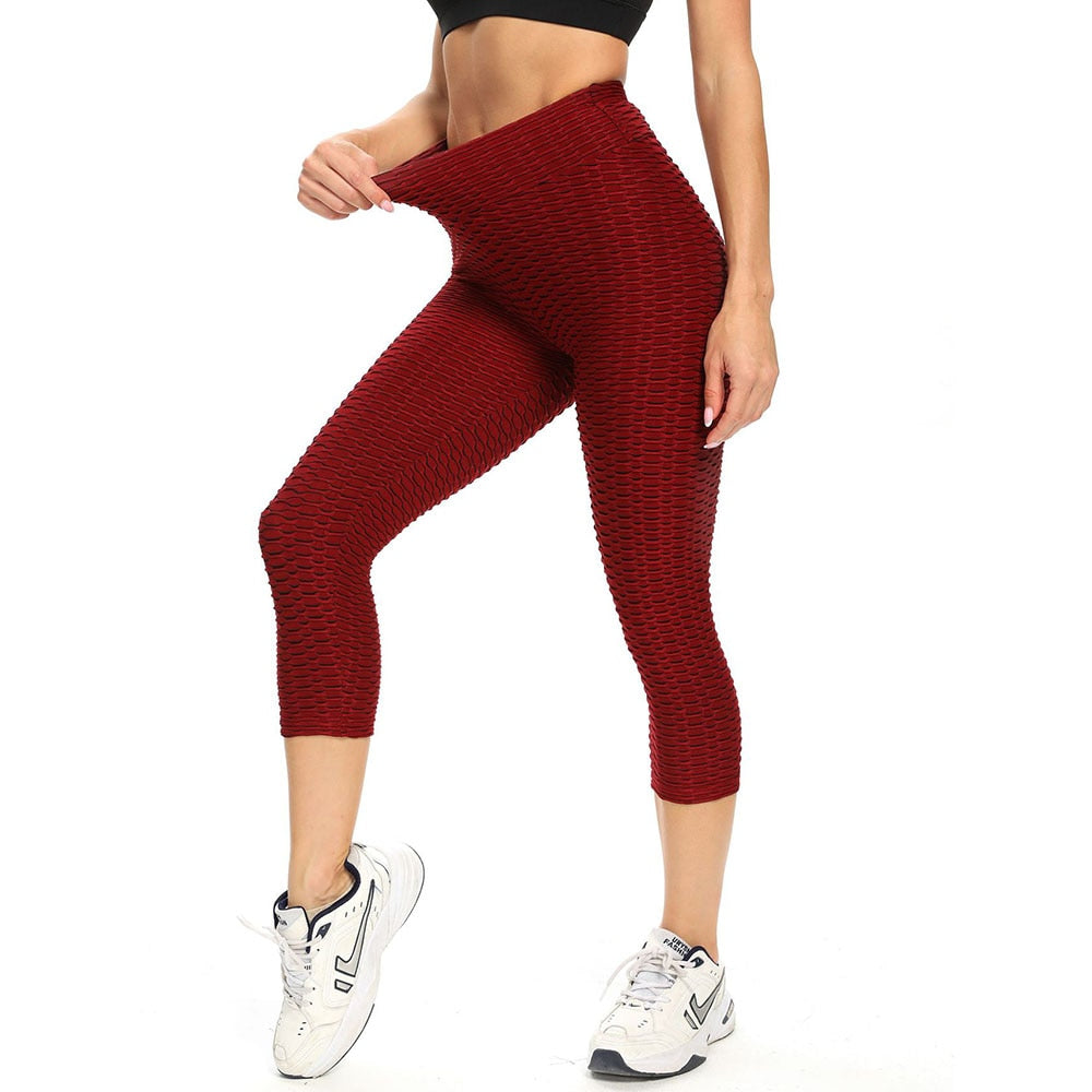 3/4 Textured Yoga Pants