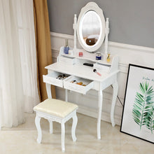 Load image into Gallery viewer, LED Single Mirror With 4 Drawers Vanity Makeup Table
