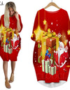 Long Sleeve 3D Print Christmas Dress