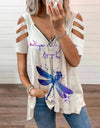 V-Neck Zipper Blouse Pullover