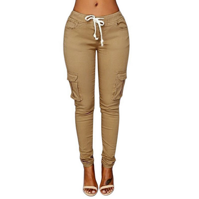 Lace-Up Waist Casual Slim Fit Trousers S-4XL