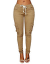 Lace-Up Waist Casual Slim Fit Trousers S-4XL