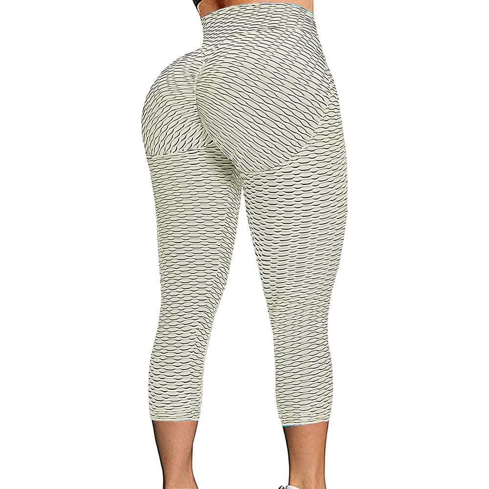3/4 Textured Yoga Pants