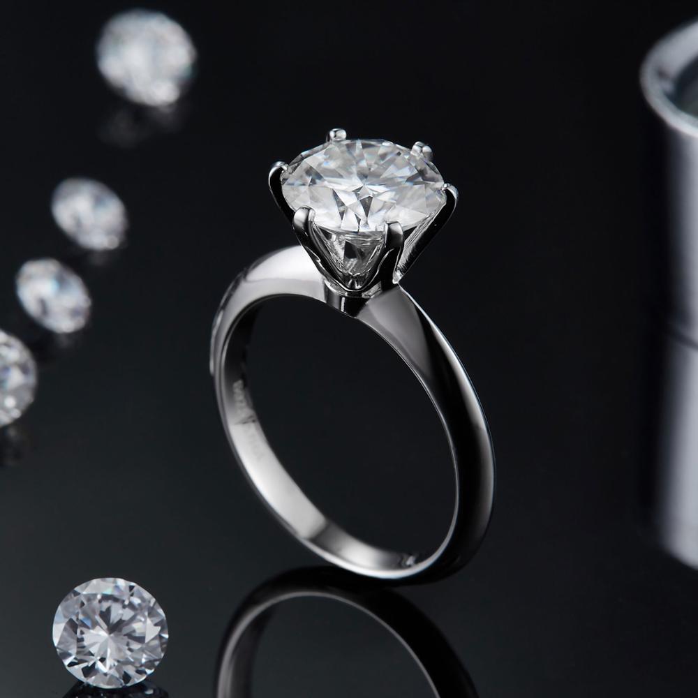18K White Gold Ring 1ct 2ct 3ct Round