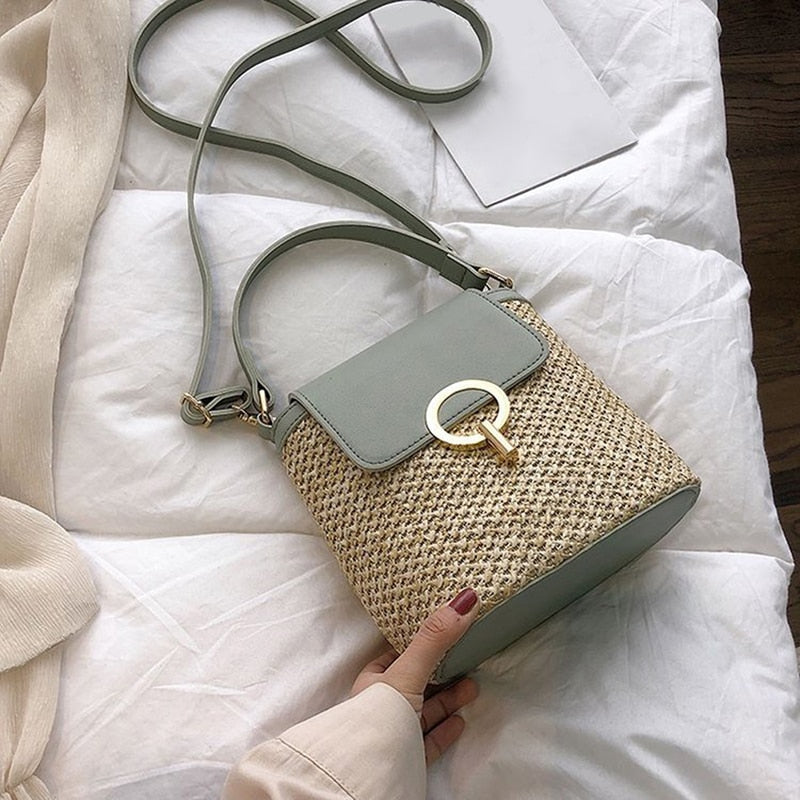 Cross body Shoulder Straw Bag