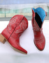Low Heel embroidered Design Western Short Boots