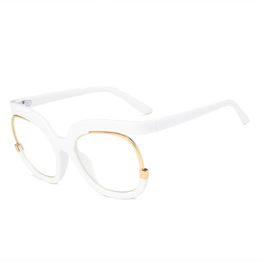 Oversized Fashion Retro Round Anti Blue Light Glasses