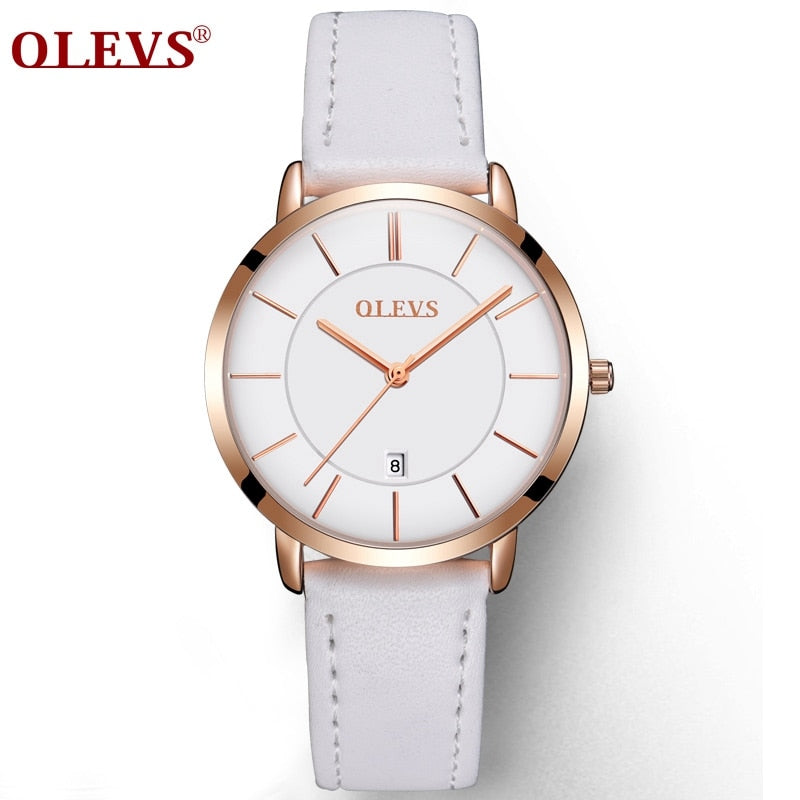 Casual Leather Quartz Women's Wristwatches