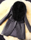Warm Long Sleeve Faux Leather Fur Coat