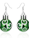 Fashion Green Red Color Star Ball Christmas Earring Women