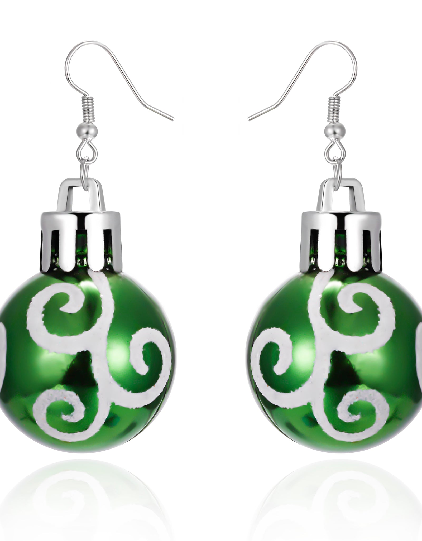 Fashion Green Red Color Star Ball Christmas Earring Women