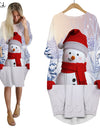 Long Sleeve 3D Print Christmas Dress