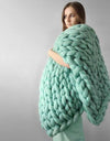 Thick knitted wool blanket