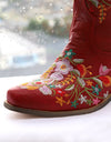 Low Heel embroidered Design Western Short Boots