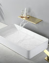 Waterfall Sink Faucet Shelf Basin Water Mixer Black Matte