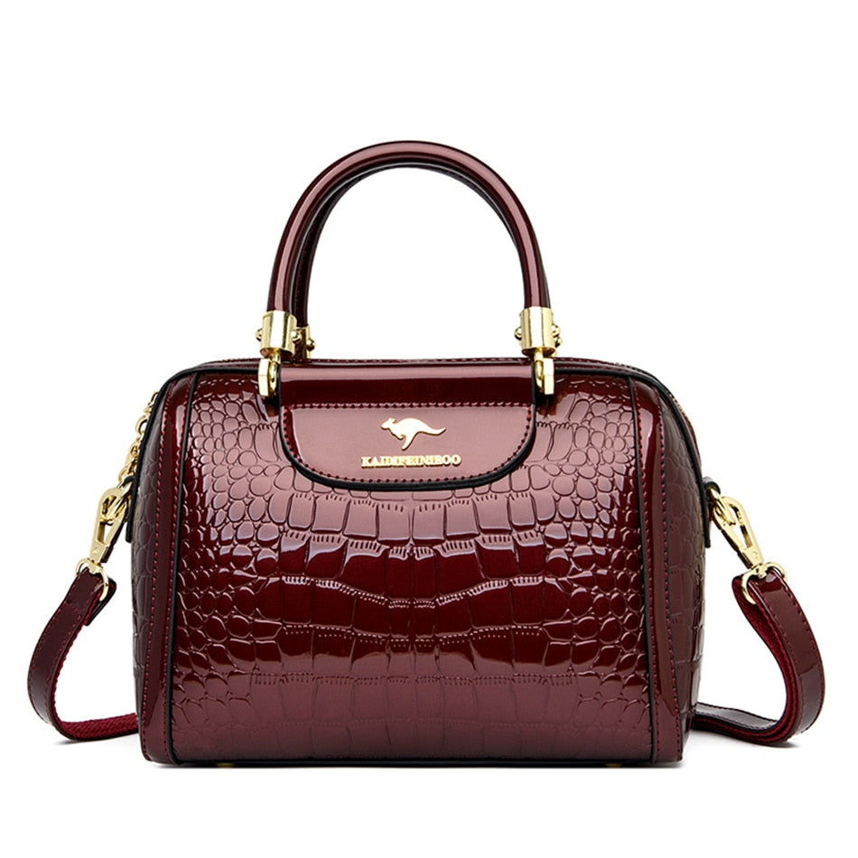 Luxury Patent Leather Pattern Handbag Purse