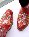 Low Heel embroidered Design Western Short Boots