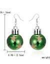 Fashion Green Red Color Star Ball Christmas Earring Women