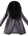 Warm Long Sleeve Faux Leather Fur Coat