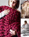 Thick knitted wool blanket