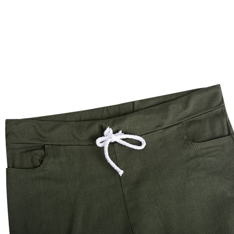 Lace-Up Waist Casual Slim Fit Trousers S-4XL