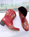 Low Heel embroidered Design Western Short Boots