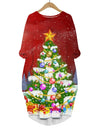 Long Sleeve 3D Print Christmas Dress