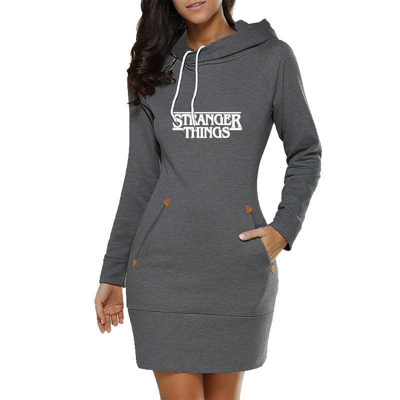 Stranger Things Long Drawstring Hoodie Pullover