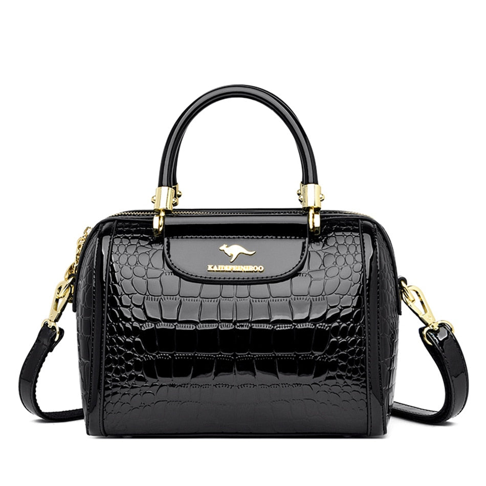 Luxury Patent Leather Pattern Handbag Purse