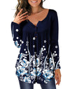 Round Neck Button tunic blouse