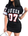 Queen Printed Long T Shirt Mini Dress