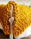 Thick knitted wool blanket