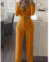 2 Piece Long Sleeve Cardigan Knitted Suit
