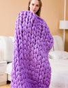 Thick knitted wool blanket