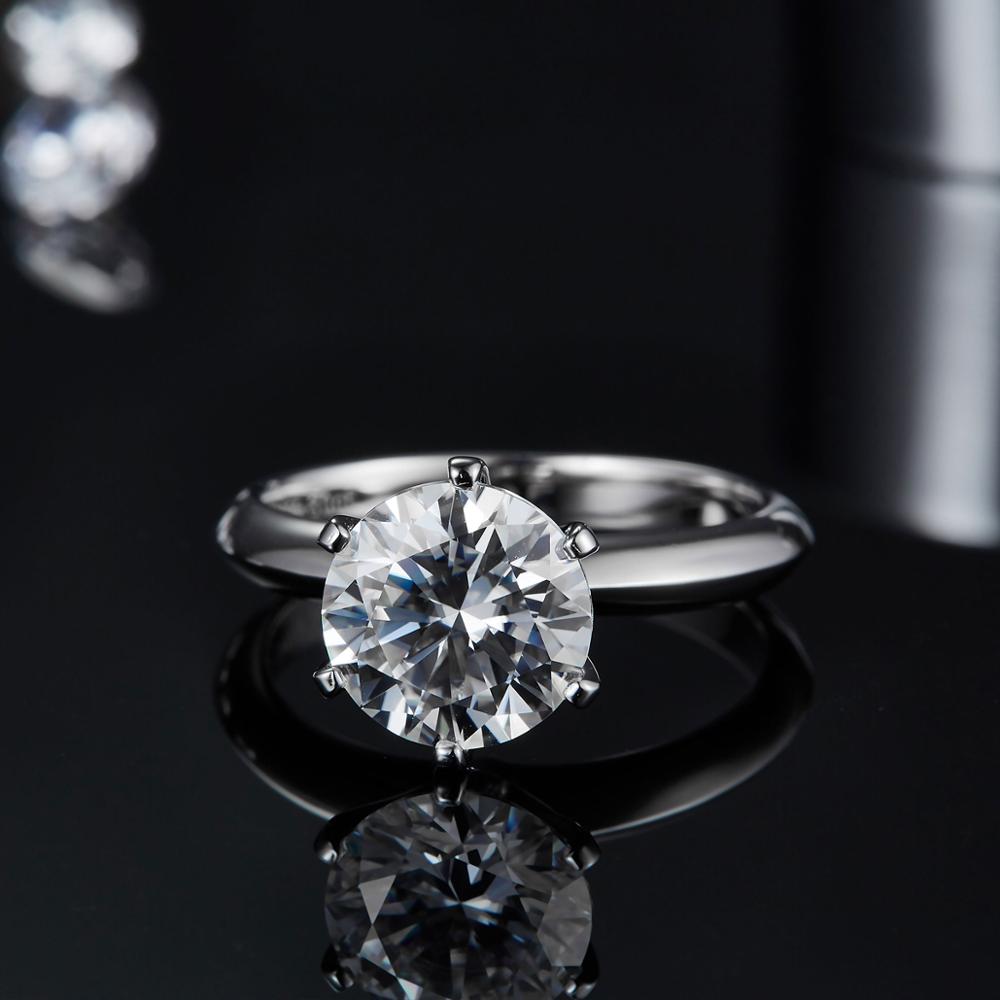 18K White Gold Ring 1ct 2ct 3ct Round