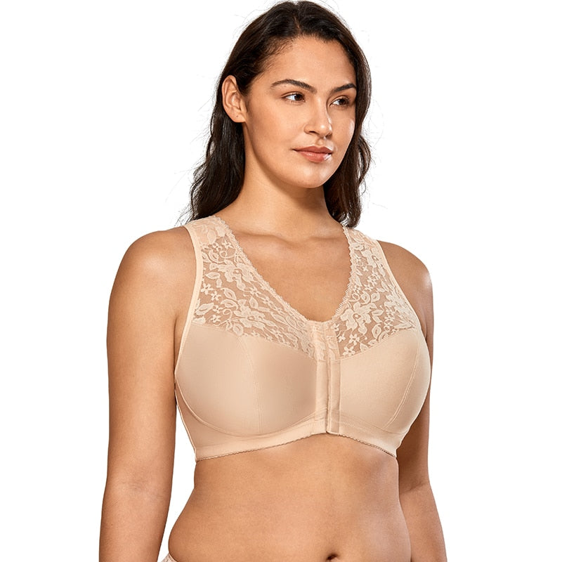 High Quality Full Coverage Wire Free Floral Lace Bra
