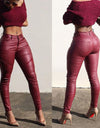 Leather Skinny High Waist Stretch Pants
