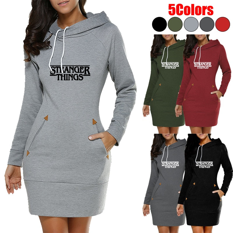 Stranger Things Long Drawstring Hoodie Pullover