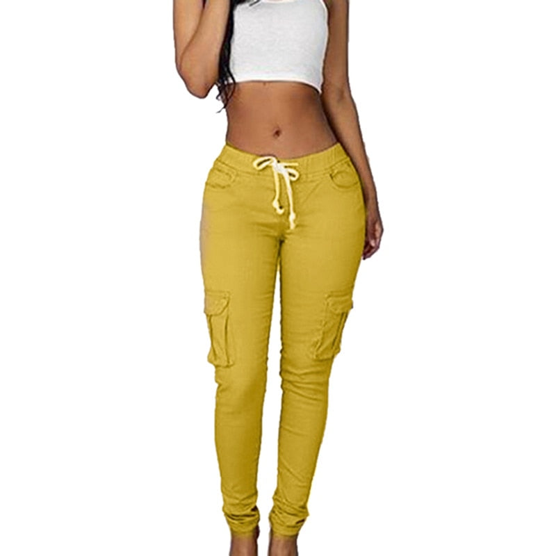 Lace-Up Waist Casual Slim Fit Trousers S-4XL