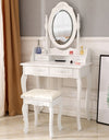 LED Single Mirror With 4 Drawers Vanity Makeup Table