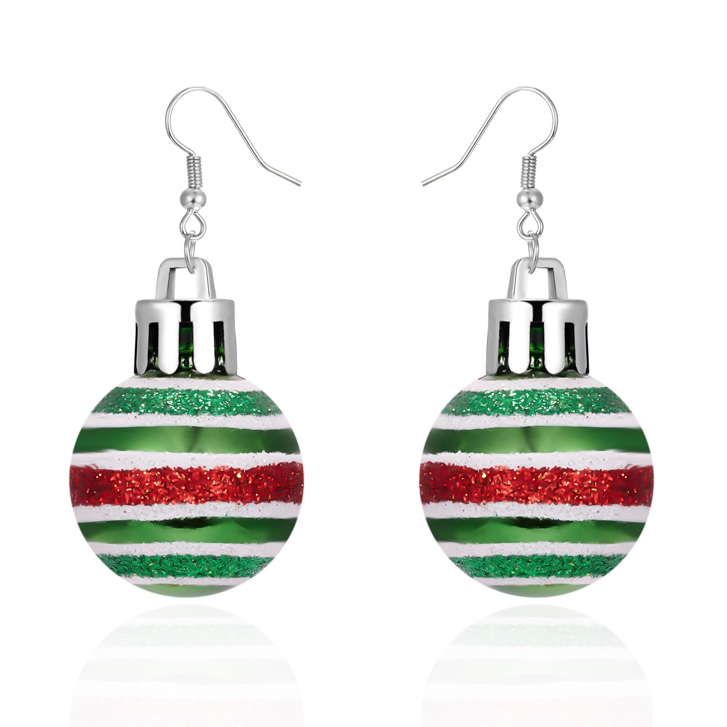 Fashion Green Red Color Star Ball Christmas Earring Women
