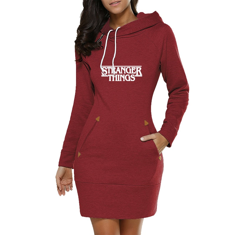 Stranger Things Long Drawstring Hoodie Pullover