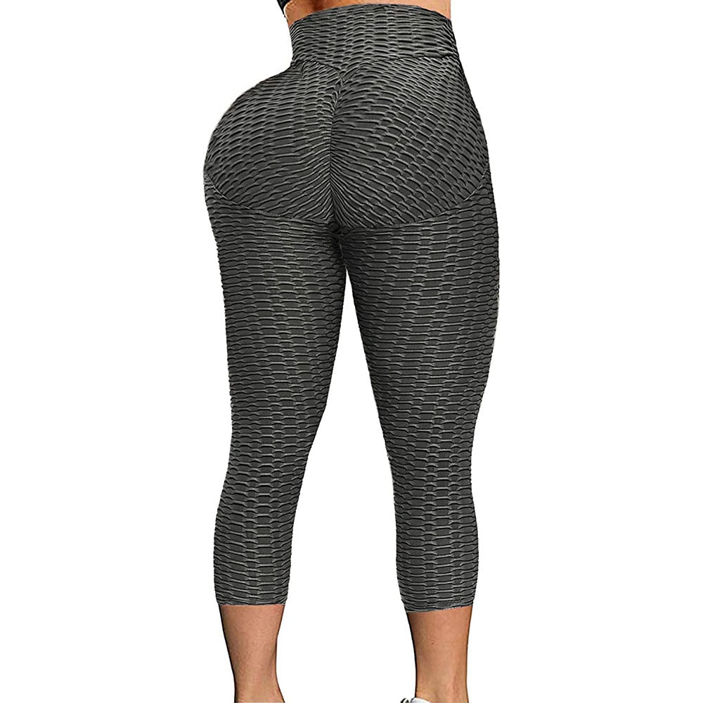 3/4 Textured Yoga Pants