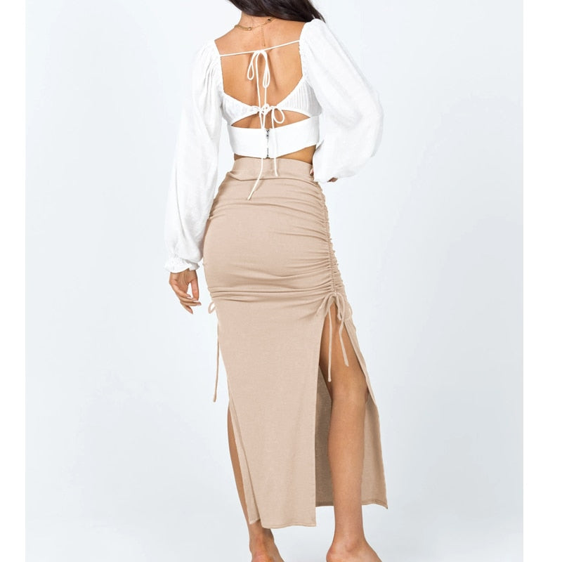 High Waist Maxi Long Skirt