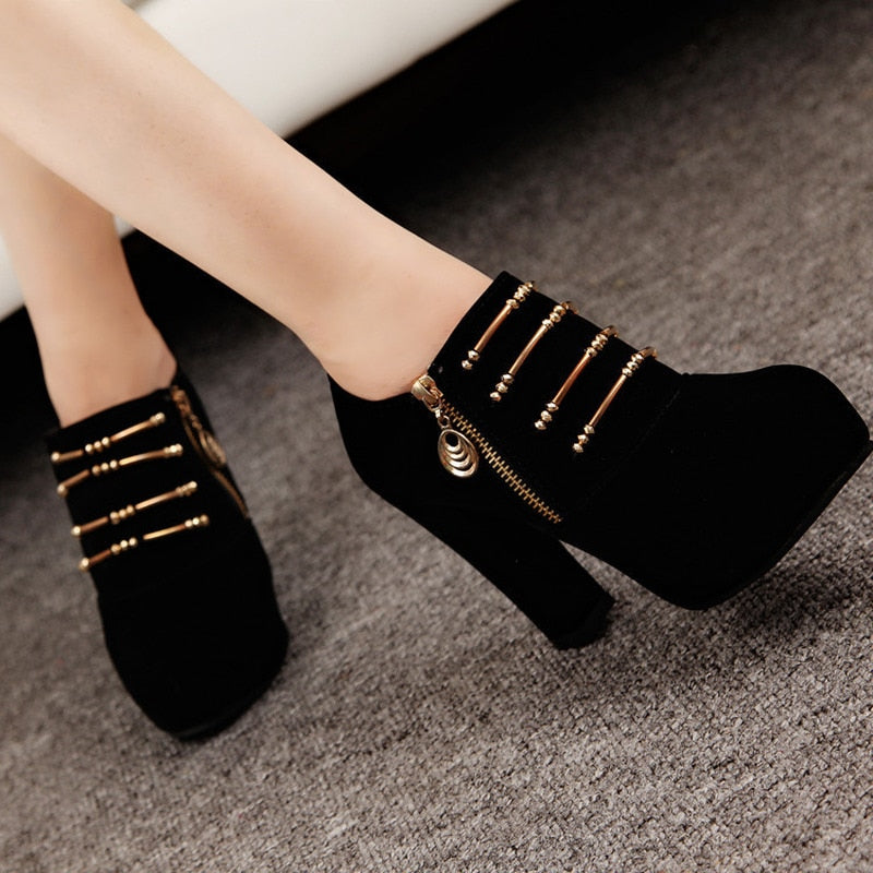 Casual High Heel Ankle Boots