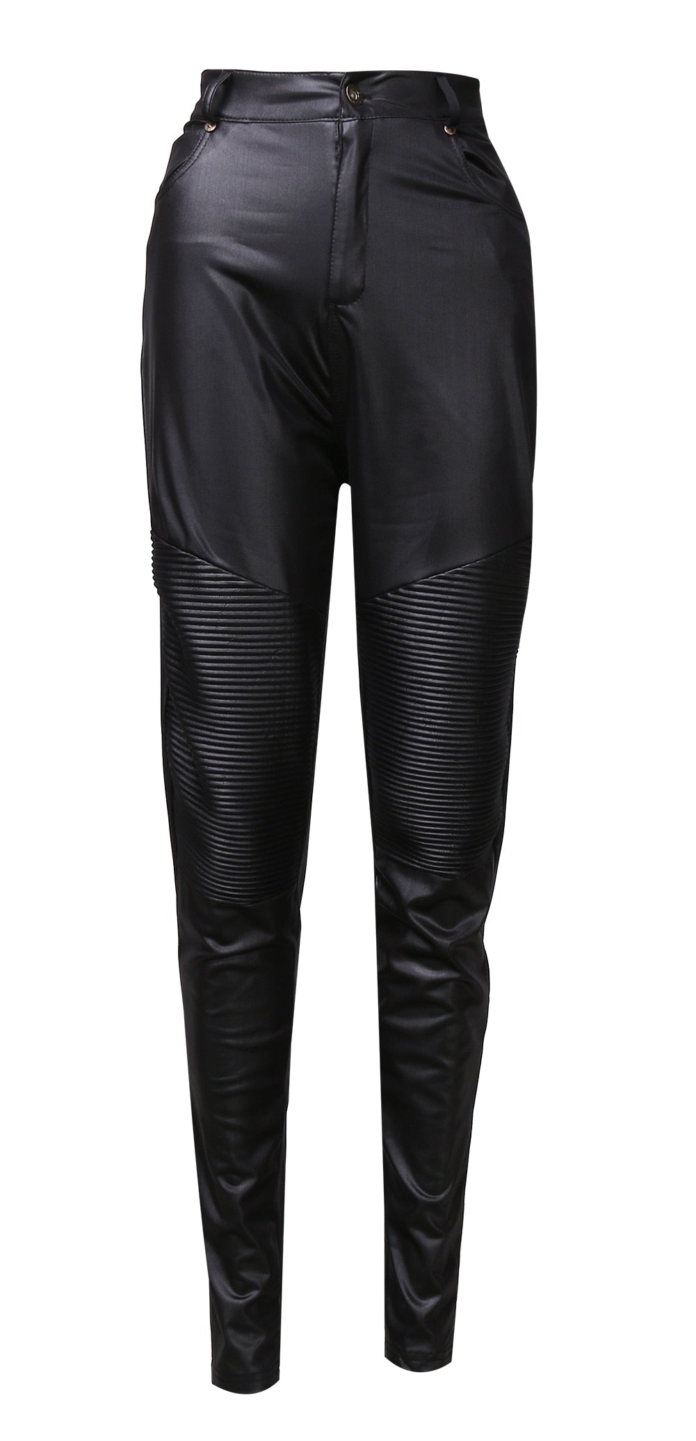 Leather Skinny High Waist Stretch Pants