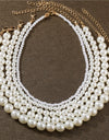 Elegant White Imitation Pearl Choker Necklace