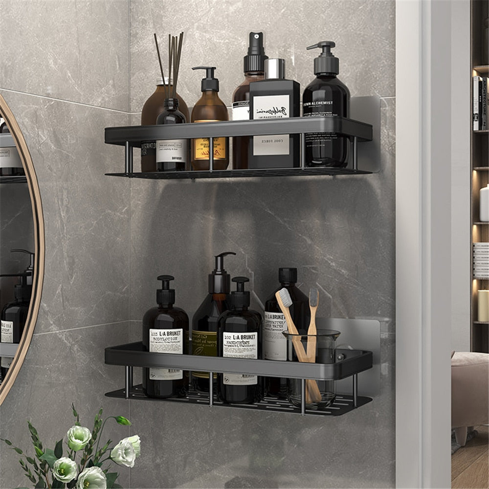 Bathroom Shelves No Drill Corner Shelf Shower Storage Organizer Rack