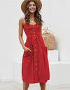 Casual Print Sexy Spaghetti Strap V-Neck Sundress