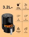 Air Fryer 3.2L Large Capacity 360°Baking Oven